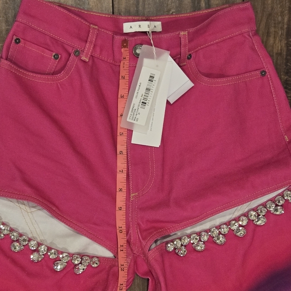 AREA Ombre Pink and Blue Tie-Dye Wide-leg Pants sz 25 - Picture 9 of 12